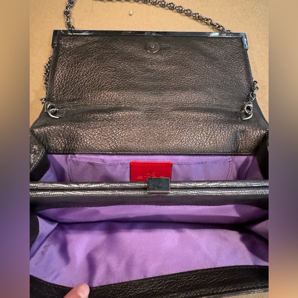 Etro Silver Metallic Shoulder Bag with Chain - Picture 10 of 13